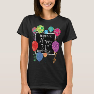 Festive Birthday Balloons Add Name and Age T-Shirt