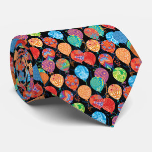 Festive Birthday Balloons Pattern Tie