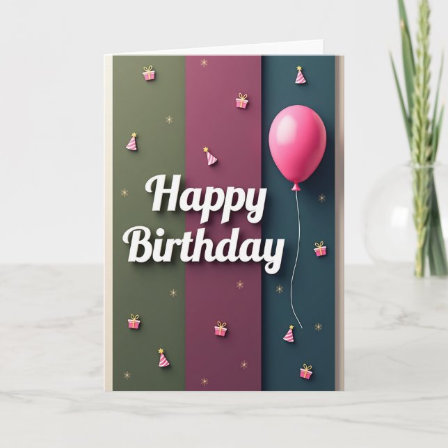 Festive Birthday Design Card (Front)