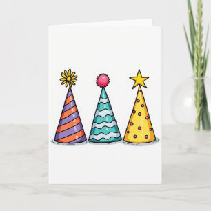 Festive Birthday Outlined Hat Card