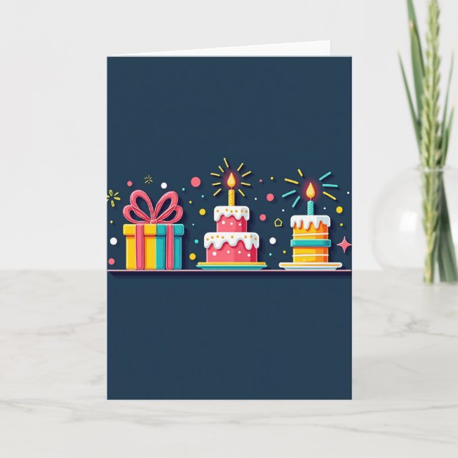 Festive Birthday Present Card (Front)