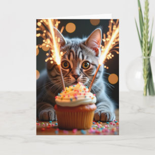 Festive Birthday Tabby Sparkle Card