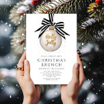 Festive Black And White Gold Christmas Brunch Invitation<br><div class="desc">Festive Black And White Gold Christmas Brunch Invitation Card.</div>