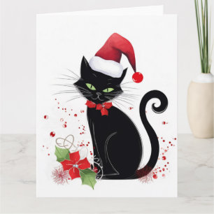 Festive Black Cat Card