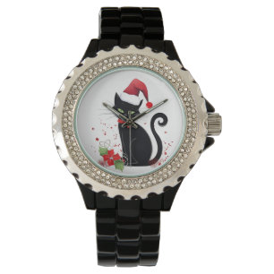 Festive Black Cat Watch