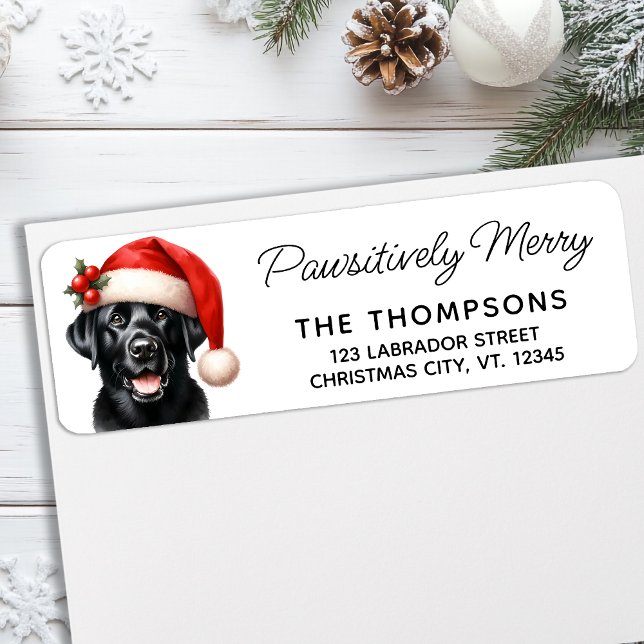 Festive Black Labrador Père Noël Chien Adresse de  (Créateur téléchargé)