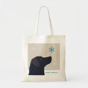 Festive Black Labrador Tote Bag