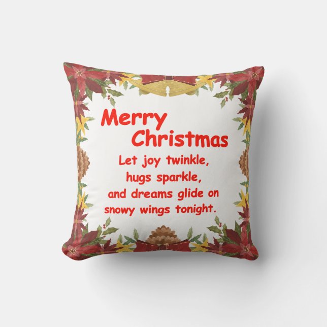 Festive Bloom Throw Pillow (Front)
