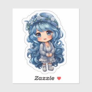 Festive Blue Character Celebrates Christmas