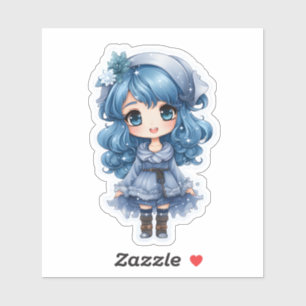 Festive Blue Character Spreading Christmas Cheer