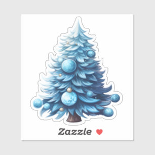 Festive Blue Christmas Tree Decor