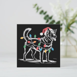 Festive Blue Heeler Christmas Holiday Cattle Dog Card