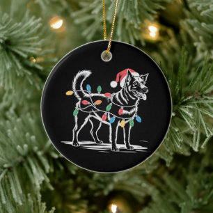 Festive Blue Heeler Christmas Holiday Cattle Dog Ceramic Ornament