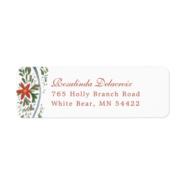 Festive Blue Ribbon and Poinsettia Traditional (Front)