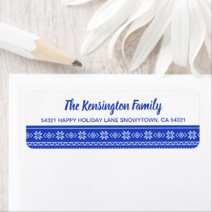 Festive BLue Snowflake Holiday Sweater Motif