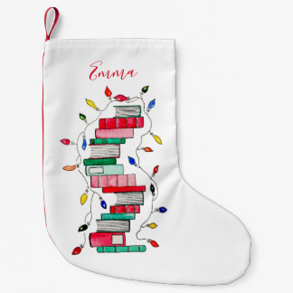 Festive Book Stack - Personalized Small Christmas Stocking