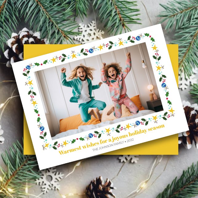 Festive Border Photo Holiday Card (Creator Uploaded)