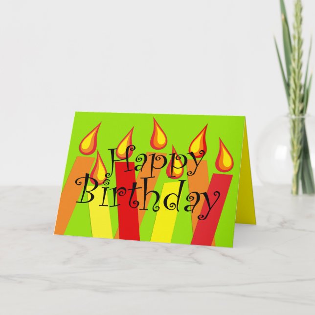 Festive bougies Fiesta Bonne carte d'anniversaire (Devant)