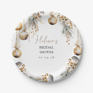 Festive Bridal Paper Plate   Holly Christmas Theme