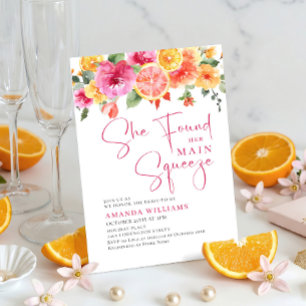 Festive Bright Flowers Floral Citrus Bridal Shower Invitation