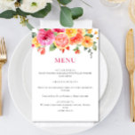 Festive Bright Flowers Floral Citrus Bridal Shower Menu<br><div class="desc">Stylish editable easy to use wedding templates,  more items (invitations,  rsvp,  thank you cards,  stationery & decor) with the same design are available in the store. For further customization,  please click the "Personalize this template",  then "Edit using Design Tool". If you need help or matching items,  please contact me.</div>