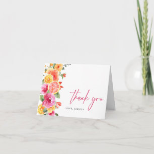 Festive Bright Flowers Floral Citrus Thank You Card