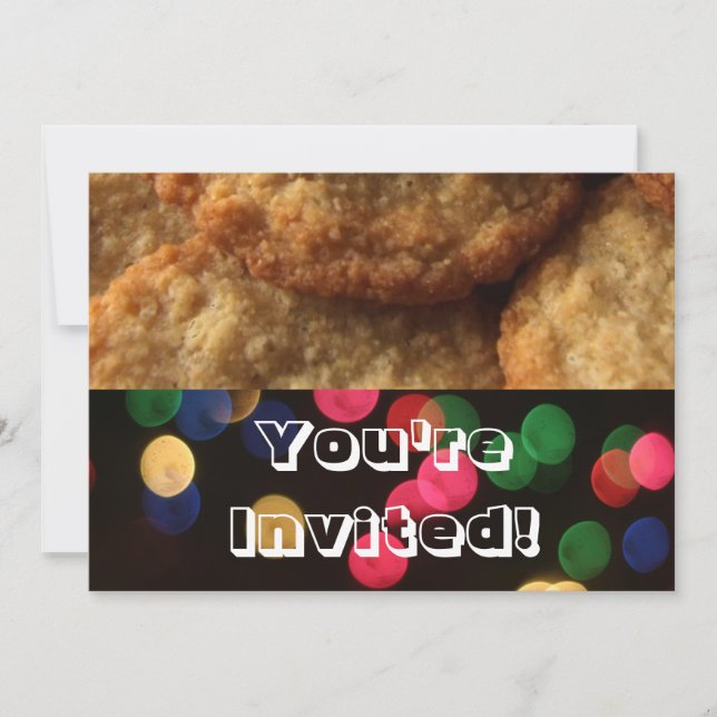 Festive Bright Holiday Cookie Exchange Party Invitation (Front)