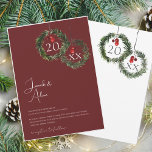 Festive Burgundy Green Winter Christmas Wedding Invitation<br><div class="desc">Festive Burgundy Green Winter Christmas Wedding Invitation - Elegant Foliage in Rustic Evergreen Hues. Embrace the enchantment of the season with our modern Christmas wedding invitation, adorned in the rich and festive colours of red and green. This elegant invitation features delicate foliage accents that evoke the beauty of winter's evergreen...</div>