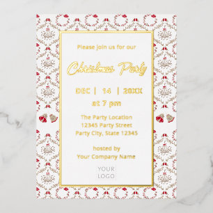 Festive Business Christmas Party Invitation   Foil