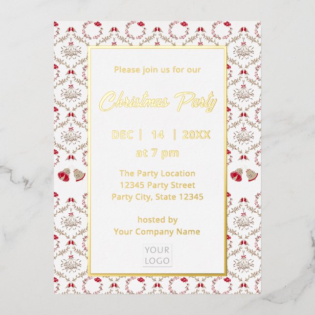Festive Business Noël Fête Invitation | Pile (Recto)