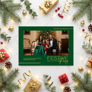 Festive But Still Fancy Photo Foil Christmas Card