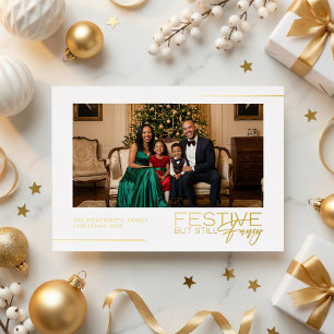 Festive But Still Fancy Photo Foil Christmas Card