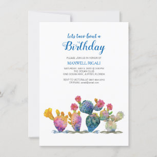 Festive Cactus Fiesta Boy Invitation Anniversaire