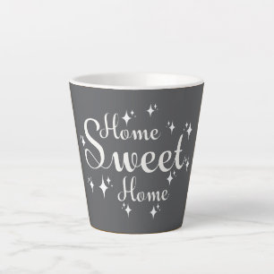 Festive Calligraphy and Stars 'Home Sweet Home' Latte Mug