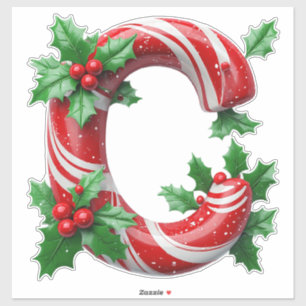Festive Candy Cane Letter
