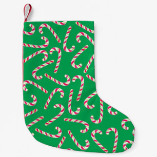 Festive candy canes small christmas stocking