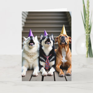 Festive Canine Birthday Card