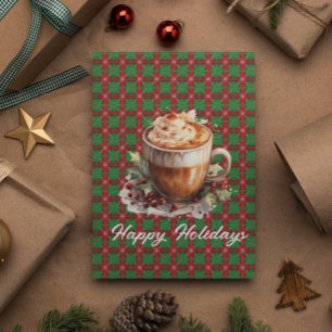 Festive Cappucinio Customizable Holiday Card