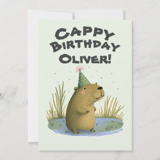 Festive Capybara Anniversaire Casquette Carte de v