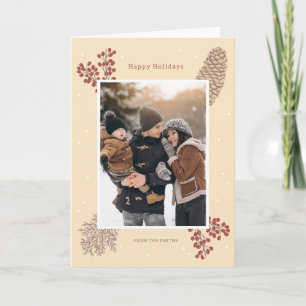Festive card baya branch Christmas winter vintage
