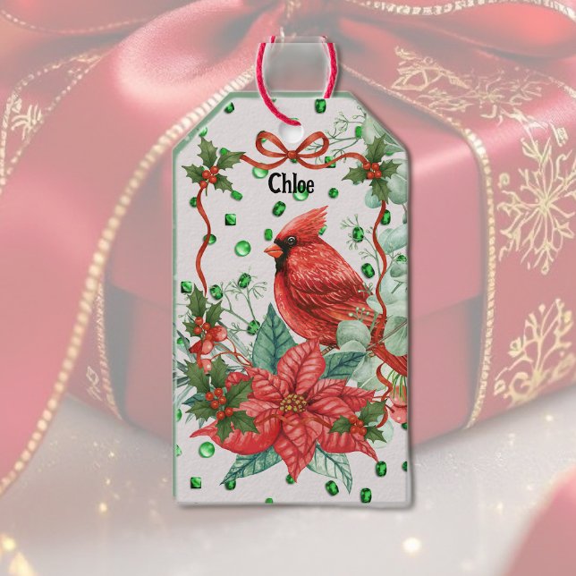 Festive Cardinal Bird Gift Tags (Creator Uploaded)