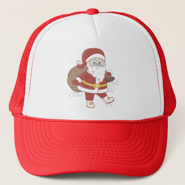 Festive Cartoon Trucker Hat (Front)