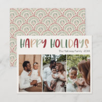 Festive Casual Colourful Happy Holidays Three Phot