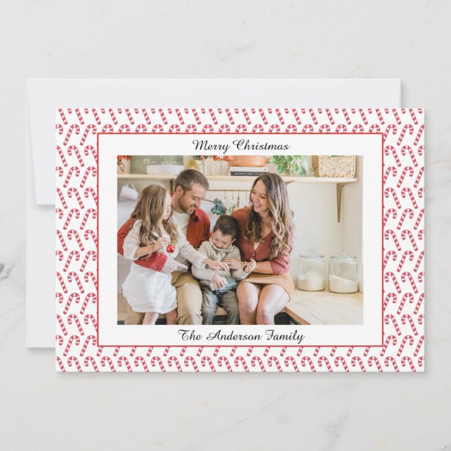 Festive Casual Merry Christmas Photo Card (Front)