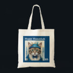 Festive Cat in playful hanukkah Disguise Tote Bag<br><div class="desc">Festive Cat in Disguise - Playful Hanukkah tote bag Celebrate the Festival of Lights with this unique and whimsical Hanukkah tote bag, featuring a cat in disguise. Perfect for cat lovers, this design blends humour with holiday traditions, making it a delightful way to send peace, love, and light this season....</div>