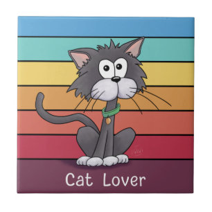 Festive Cat Lover    Ceramic Tile