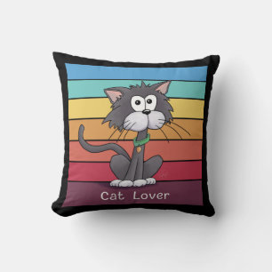 Festive Cat Lover Throw Pillow