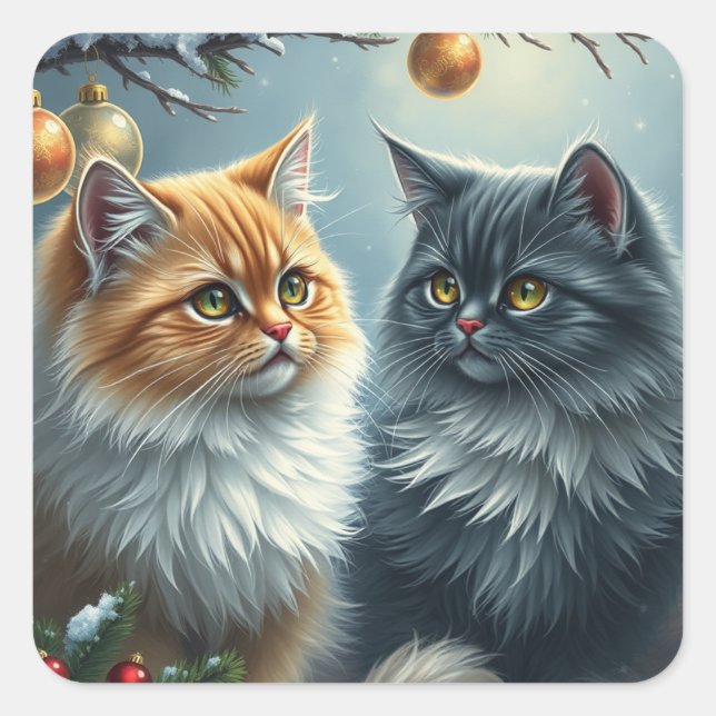 Festive Cat Stickers (Front)
