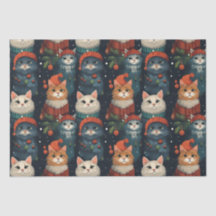 Festive Cats Holiday Wrapping Paper