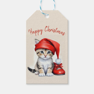 Festive Cats in Christmas Costumes - Holiday Vibes Gift Tags